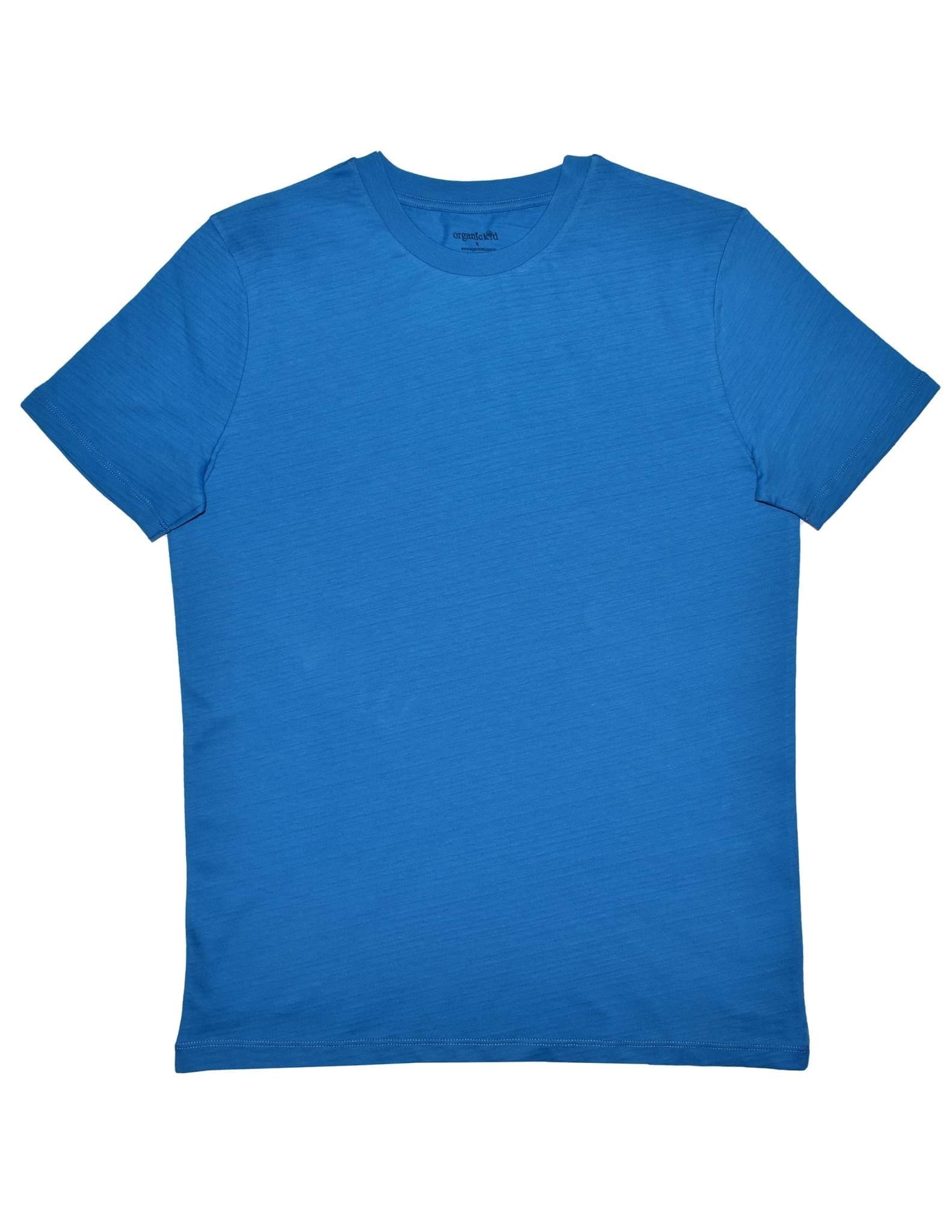 Basic Erkek Flamlı Mavi Kısa Kol T-shirt resmi